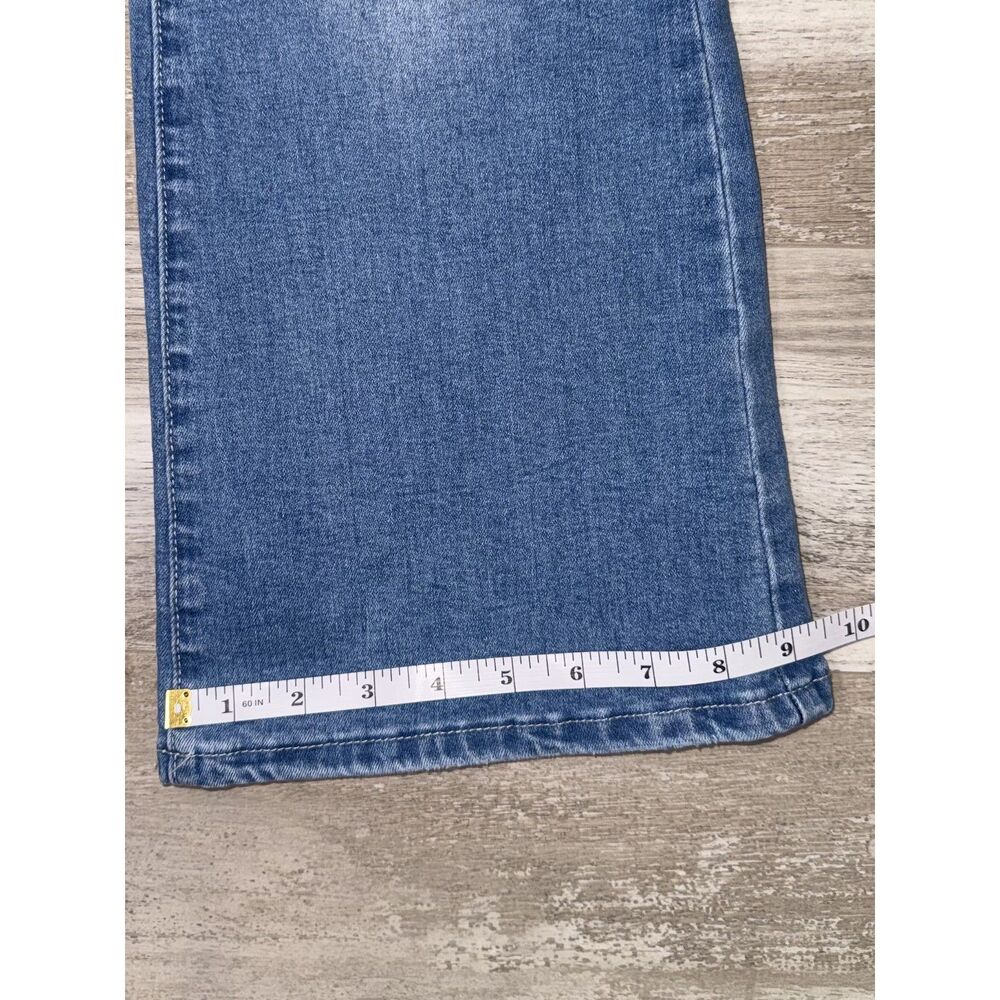 Women's Plus Size 0XL Distressed Flare Jeans Blue Stretch High Rise Denim - Picture 11 of 12